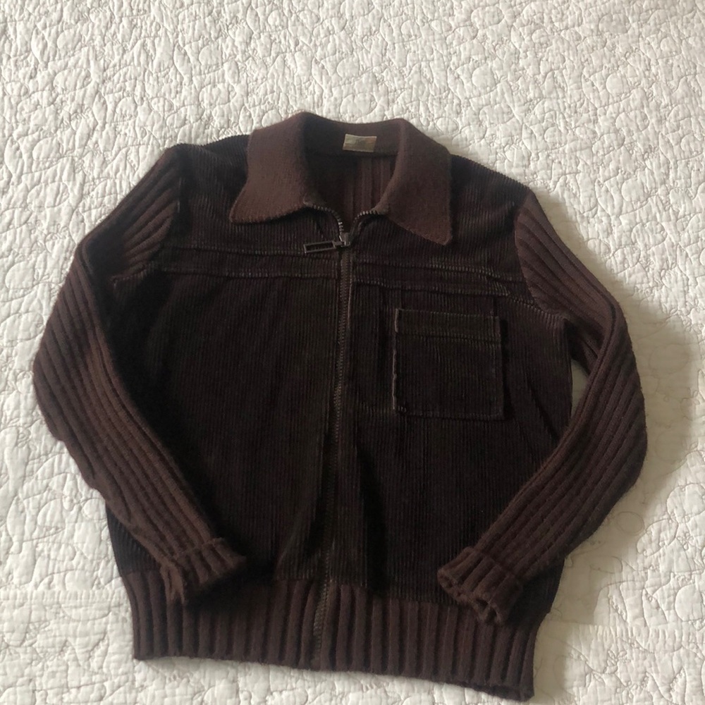 Vintage St michael American Vintage Wool blend Brown Corduroy knit Jacket Size M